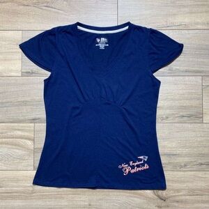 NFL Team Apparel Womens New England Patriots Cap Sleeve Pajama Top Size Large